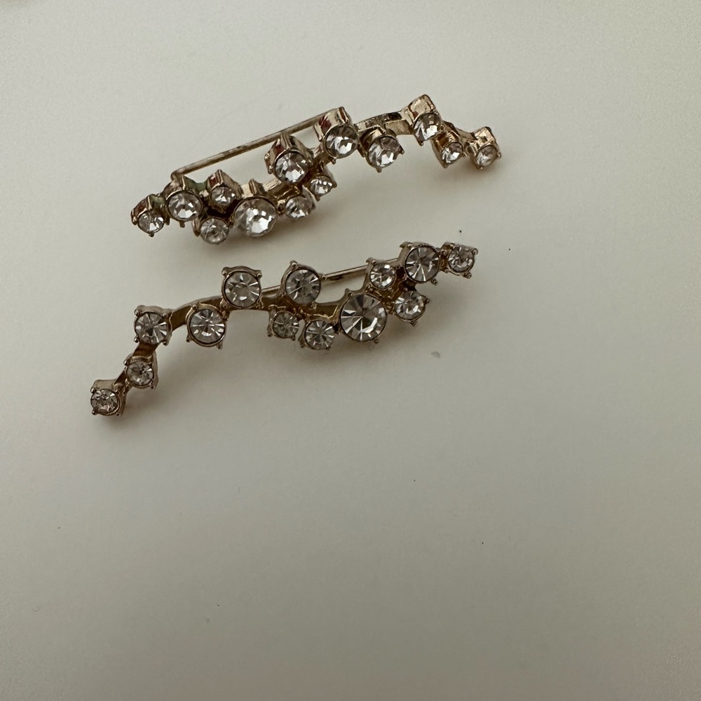 Silver and gold crystal dangle earrings